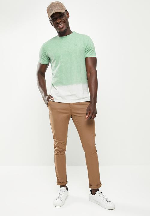 POLO - Men pjc lunga short sleeve dip dye tee - green