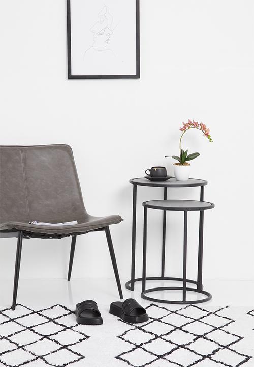 Sixth Floor - Detroit nested tables set of 2  - black