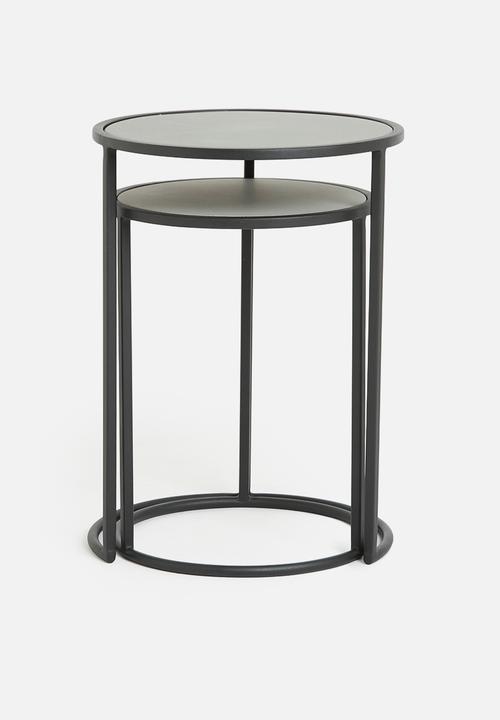 Sixth Floor - Detroit nested tables set of 2  - black