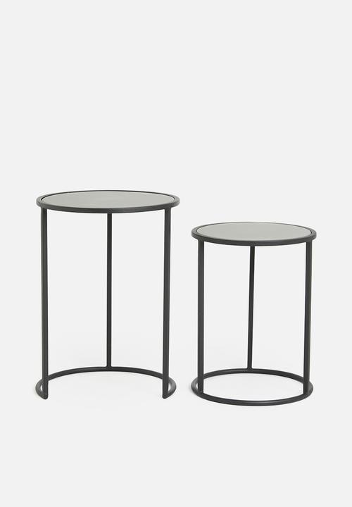 Sixth Floor - Detroit nested tables set of 2  - black