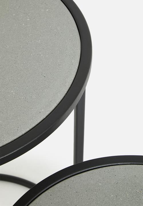Sixth Floor - Detroit nested tables set of 2  - black