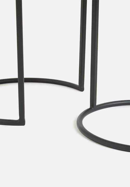 Sixth Floor - Detroit nested tables set of 2  - black