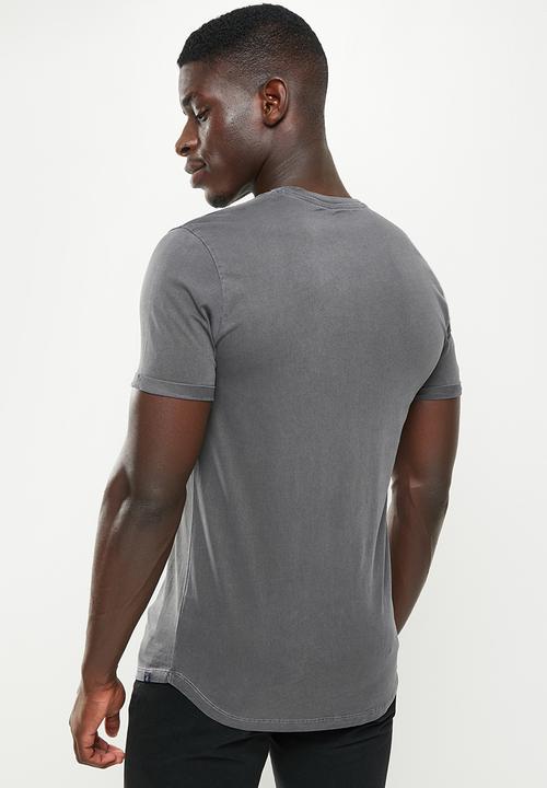 POLO - Men pjc clive short sleeve overdyed tee - black