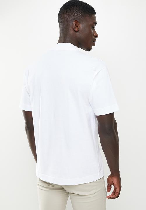 POLO - Men sport jack high collar tee - white