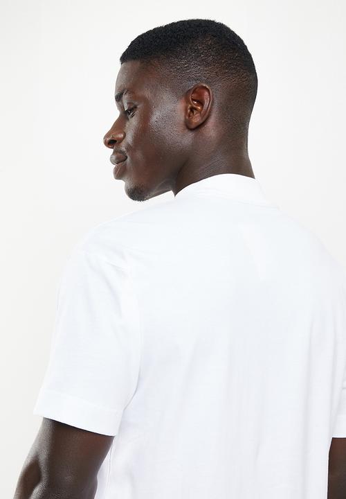 POLO - Men sport jack high collar tee - white
