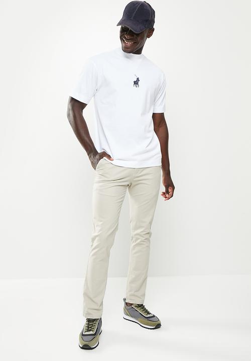 POLO - Men sport jack high collar tee - white