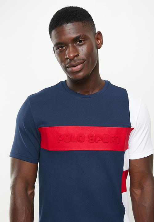 POLO - Men sport nonkosi colour block tee - navy