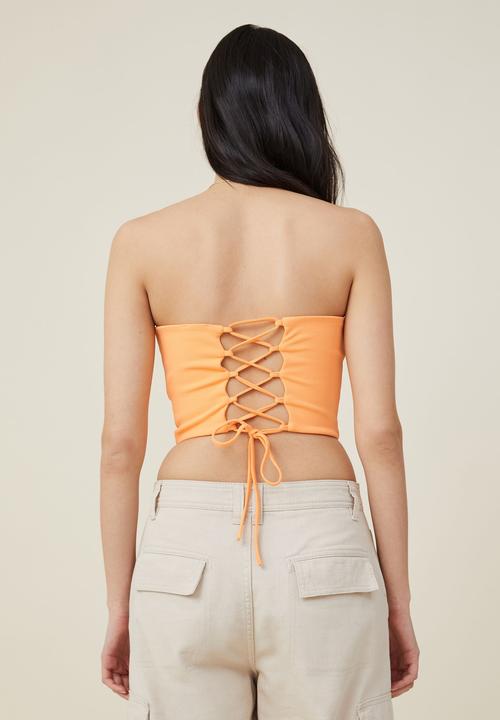 Cotton On - Clarke corset tube top - soft orange