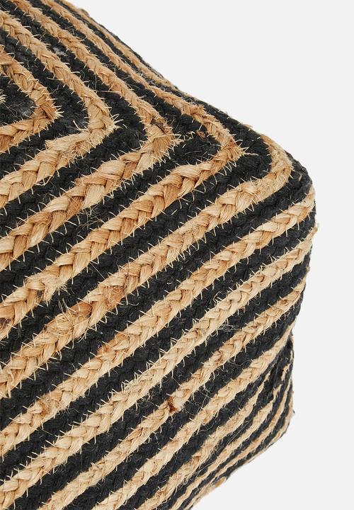 Sixth Floor - Topo patio floor cushion -black and natural