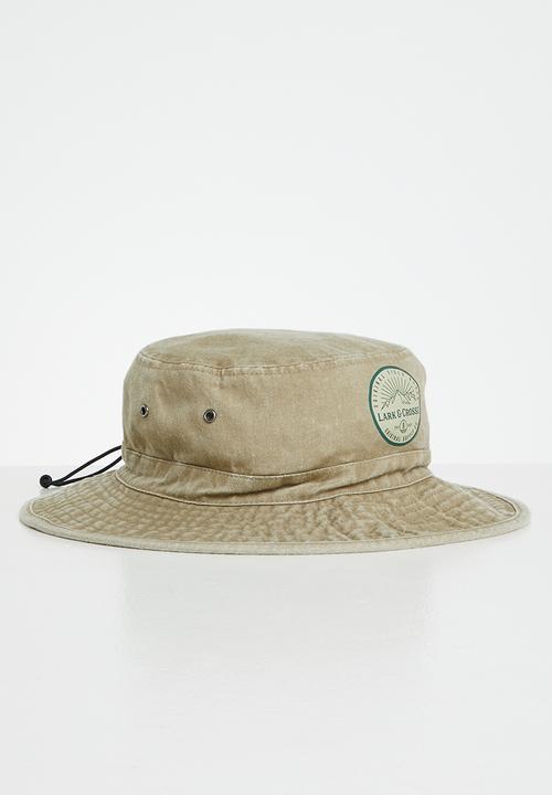 Lark & Crosse - Shelly string bucket hat - khaki