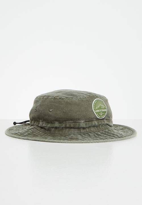 Lark & Crosse - Shelly string bucket hat - olive