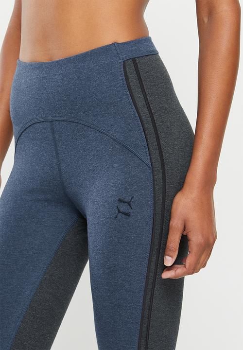 PUMA - Exhale color block tight - marine blue heather / puma black colour block
