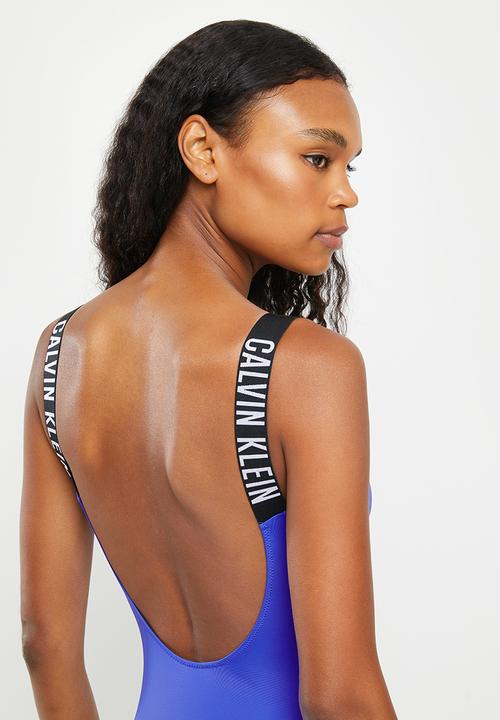 Calvin Klein - Scoop back one piece-rp - wild bluebell
