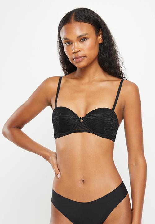 KANGOL - 2pk zebra mesh multi-way bra - melon pink & black