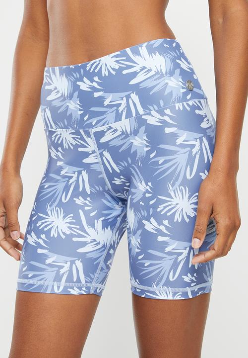 Lizzy - Dionne short tight - blue abstract palm