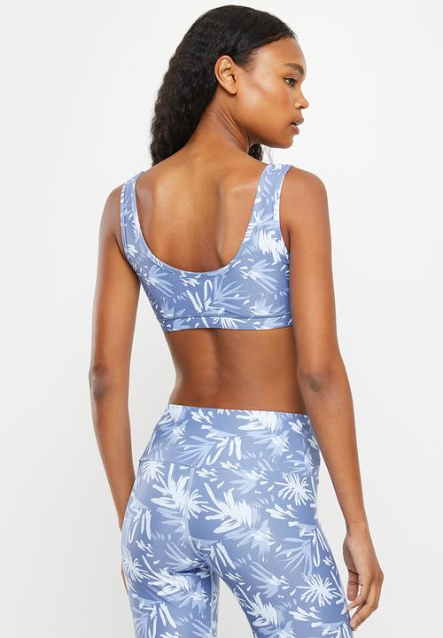 Lizzy - Zya sports vest - blue abstract palm