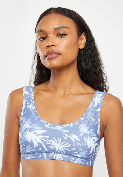Lizzy - Zya sports vest - blue abstract palm