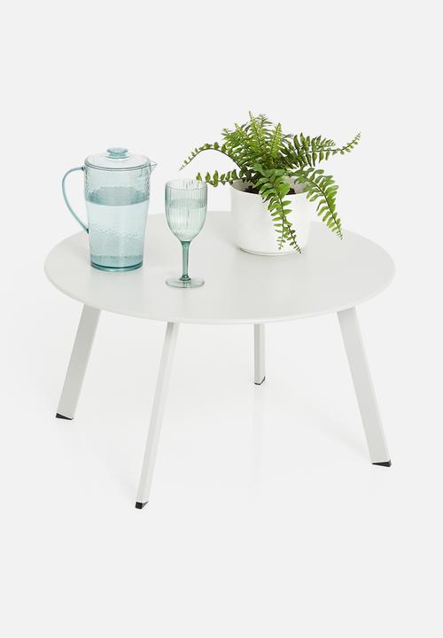 H&S - Steel outdoor side table - white