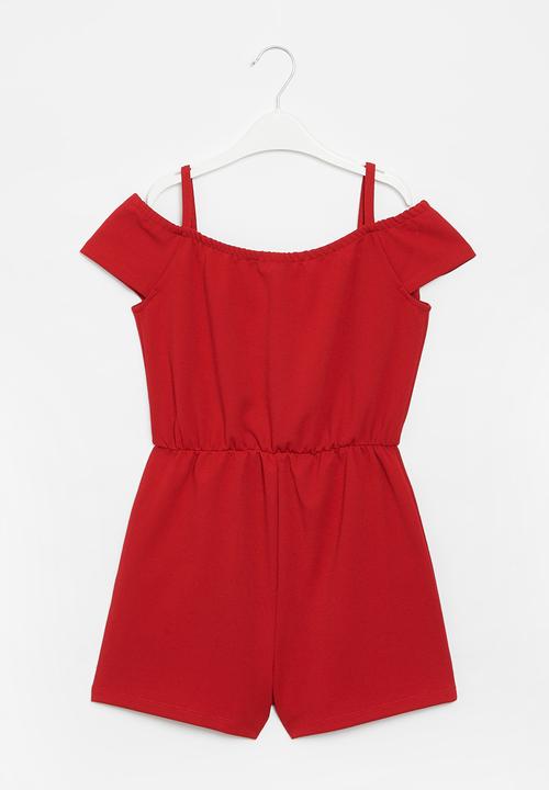 SISSY BOY - Bardot playsuit with straps - red