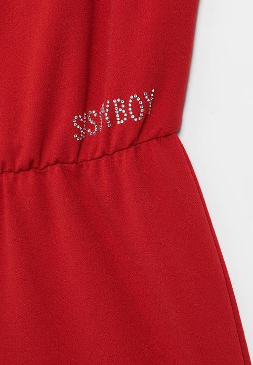 SISSY BOY - Bardot playsuit with straps - red