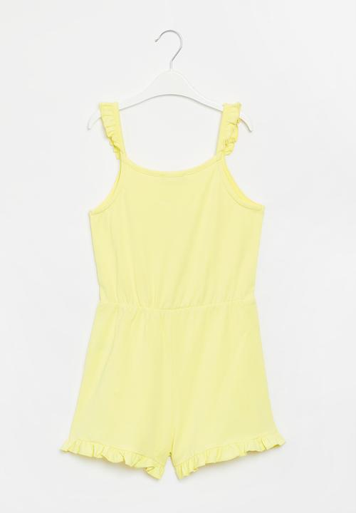 SISSY BOY - Playsuit with ruffle details - pale yellow