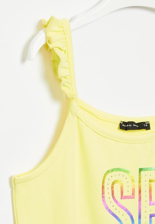 SISSY BOY - Playsuit with ruffle details - pale yellow