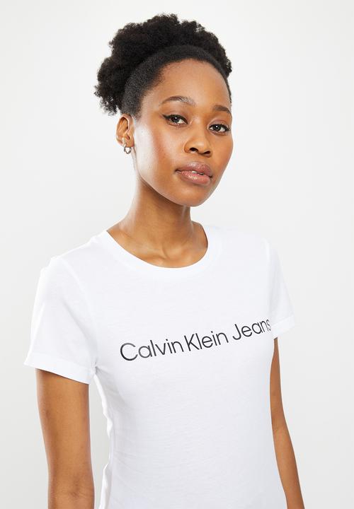 Calvin Klein - Institutional logo 2-pack tee - bright white & silver sky