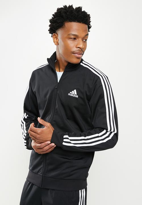 adidas Performance - Essentials 3 stipe tracksuit - black & white