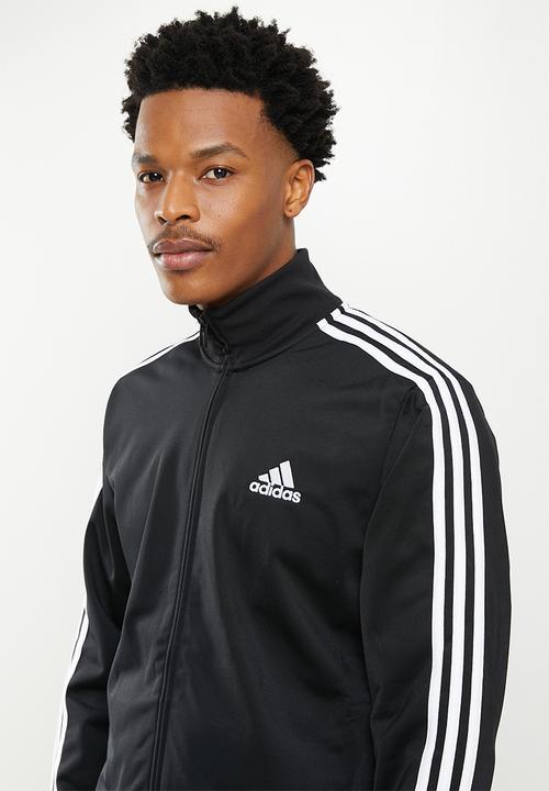 adidas Performance - Essentials 3 stipe tracksuit - black & white