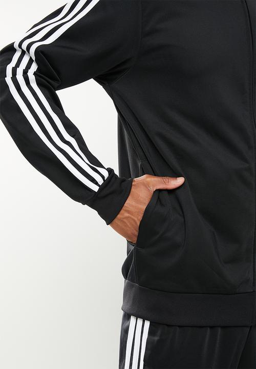adidas Performance - Essentials 3 stipe tracksuit - black & white