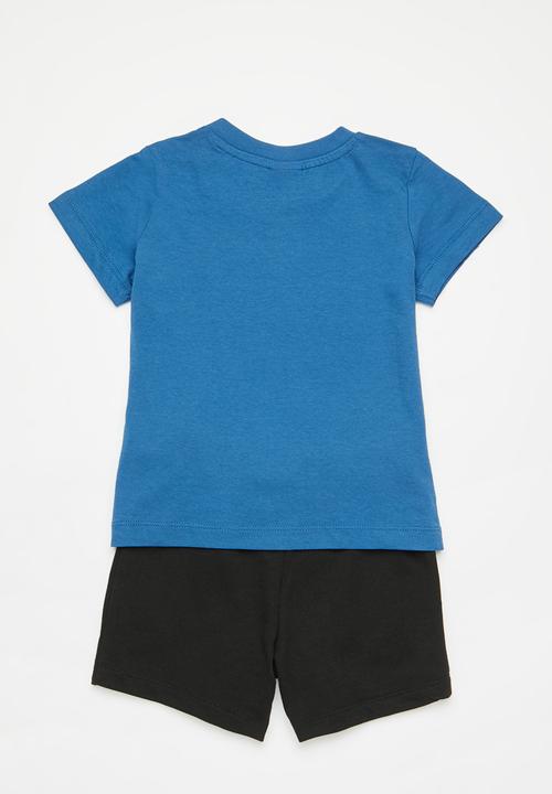 PUMA - Minicats tee & shorts set - lake blue & puma black
