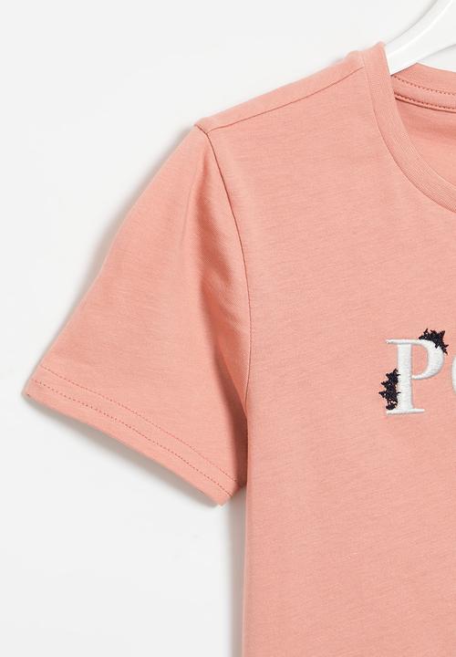 POLO - Girls embroidered short sleeve  tee - pink