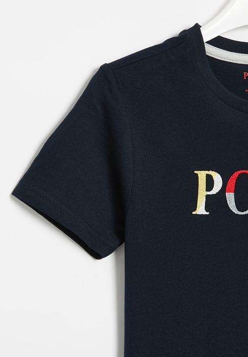 POLO - Girls embroidered tee - navy