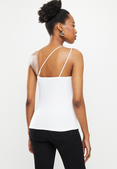 SISSY BOY - Little reminders: asymmetric sequin top - off white