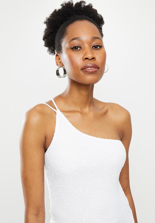 SISSY BOY - Little reminders: asymmetric sequin top - off white