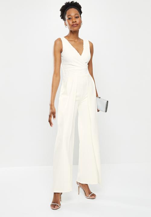 SISSY BOY - Heccers glam: jumpsuit with wide leg pant - off white