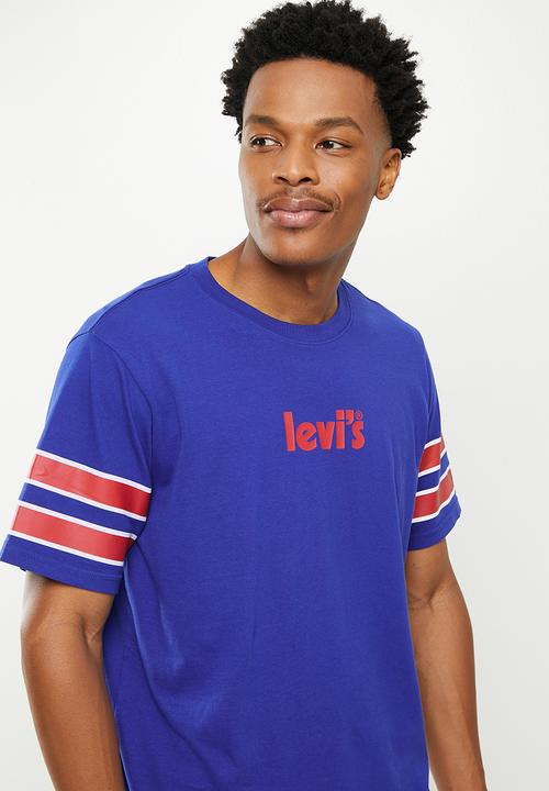 Levi’s® - Short sleeve relaxed fit tee core poster stripe ma - blue
