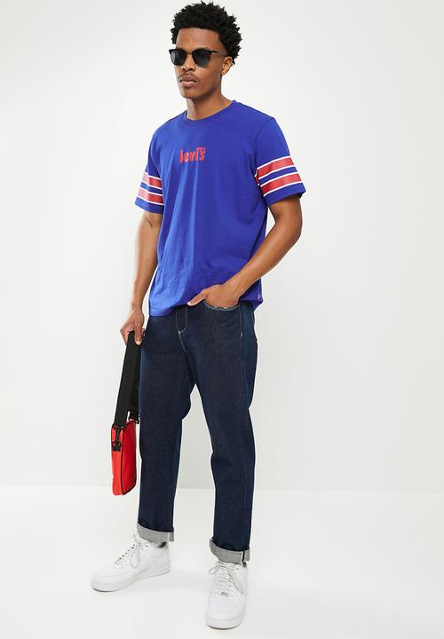 Levi’s® - Short sleeve relaxed fit tee core poster stripe ma - blue