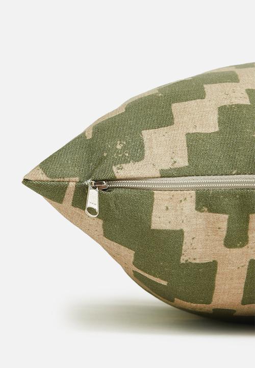 Hertex Haus - Mirrormaze outdoor cushion cover - olive