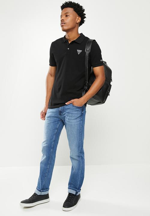 GUESS - Short sleeve guess classic golfer - jet black