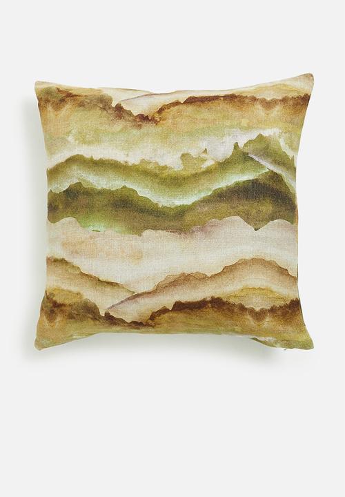 Hertex Fabrics - Wavy cushion cover - moss green