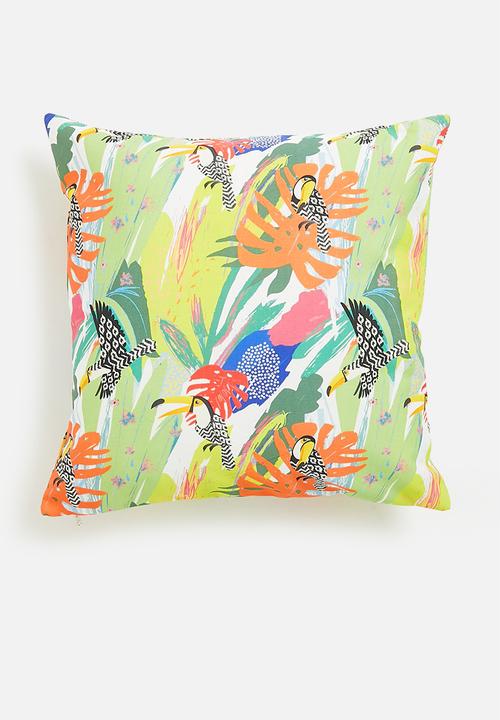 Hertex Haus - Toucans outdoor cushion cover - green