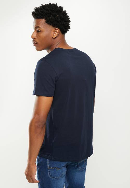 GUESS - Es short sleeve pima embroidery logo crew - new navy