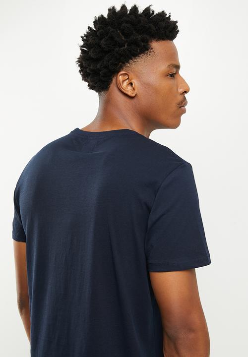 GUESS - Es short sleeve pima embroidery logo crew - new navy