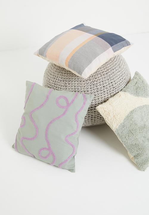 Sixth Floor - Punch cushion- grey sage