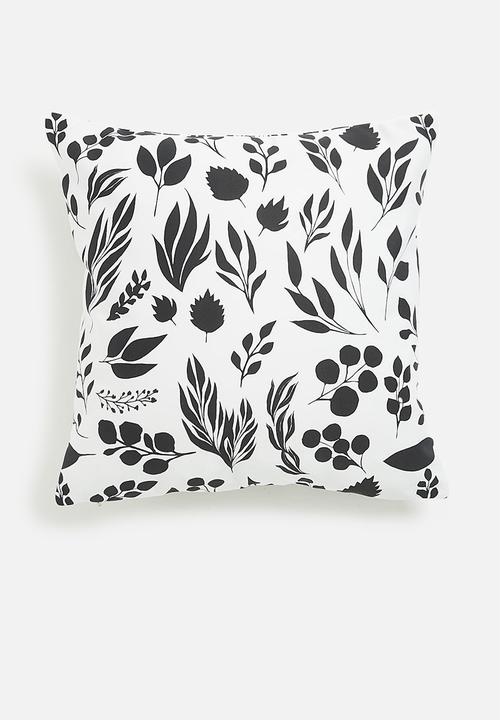 Hertex Fabrics - Shadow branch outdoor cushion cover - white & black