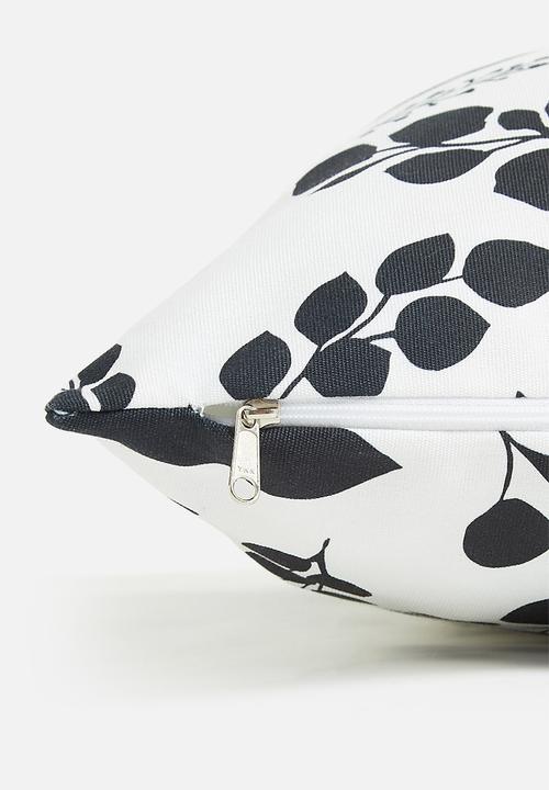 Hertex Fabrics - Shadow branch outdoor cushion cover - white & black