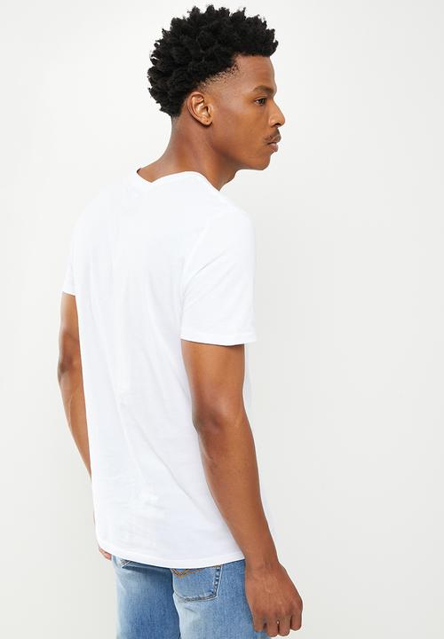 GUESS - Es short sleeve pima embroidery logo crew - pure white