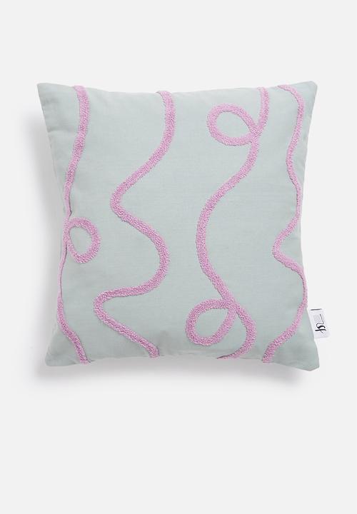 Rue cushion cover- teal and purple