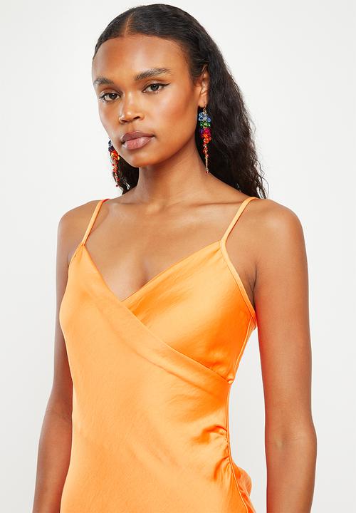 Me&B - Slit slip dress - orange